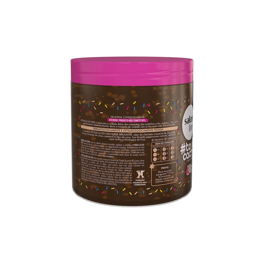 Gelatina Chocolate #todecacho Kids Super Brilhante 550g · foto 2