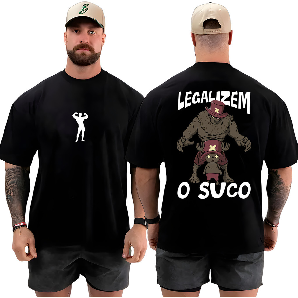 Camiseta Camisa Oversized Academia Meme Suco Musculação Streetwear Bodybuilder Maromba 100% Algodão