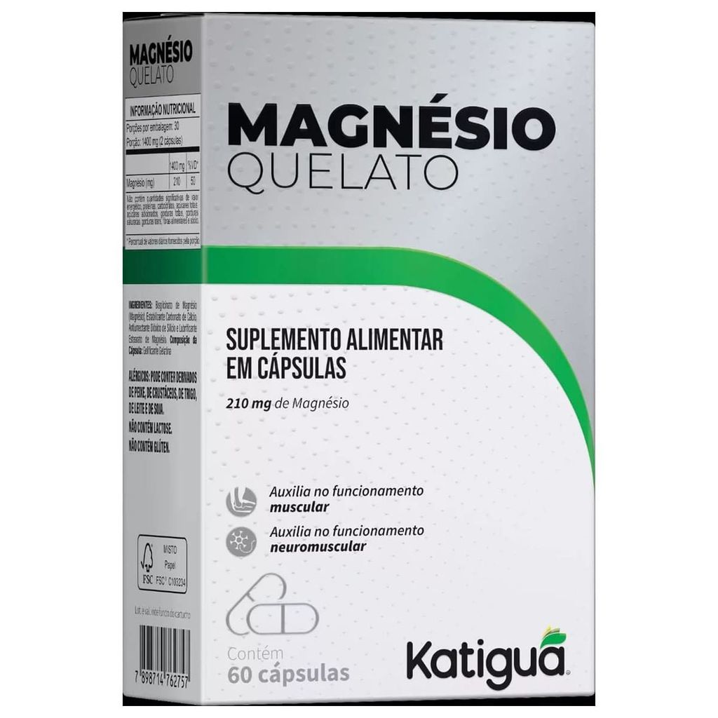 Magnésio Quelato - 60 Cápsulas - Katiguá em Oferta na Shopee
