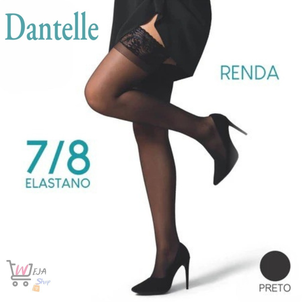 Meia 7/8 DeMillus Dantelle Fio 15 – Com Renda e Silicone em Oferta na Shopee