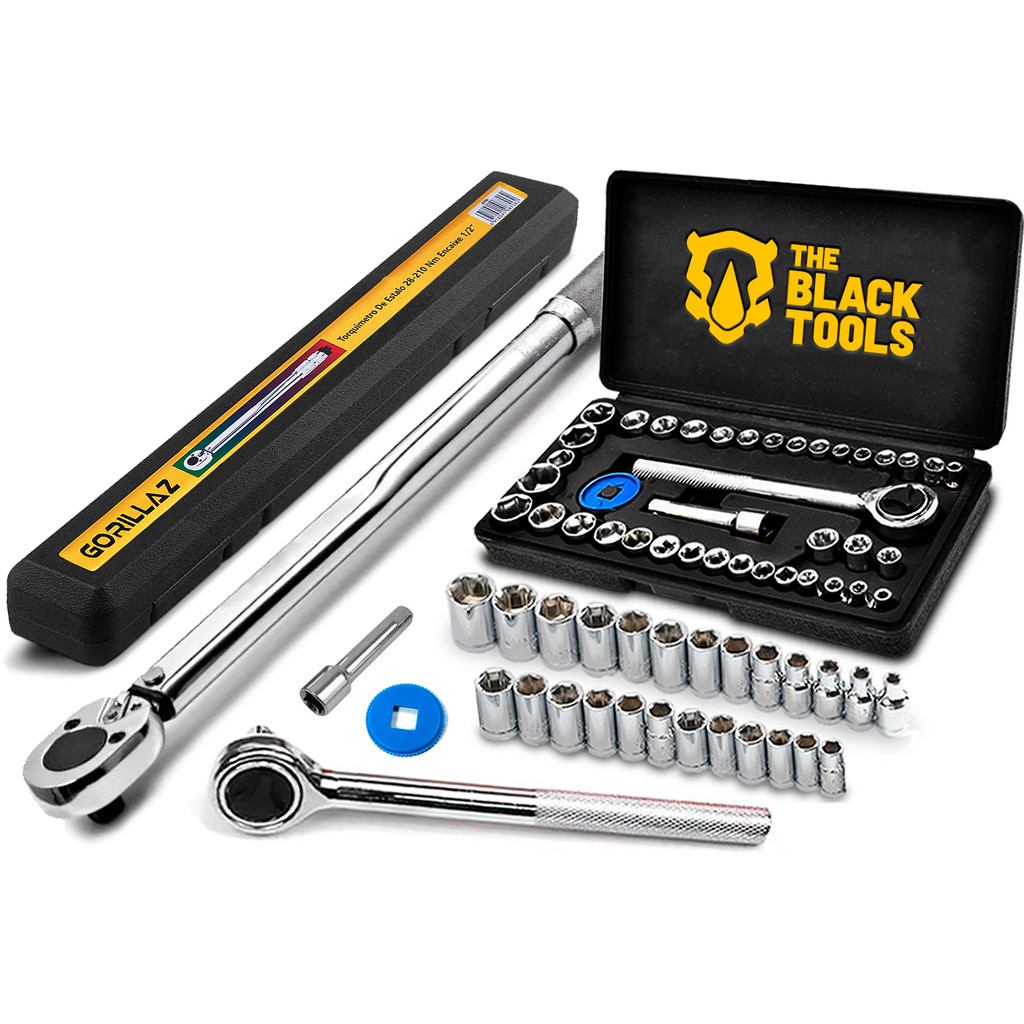 Torquimetro De Estalo2,8 A 21kgf + Kit Soquete 1/4 40 Peças em Oferta na Shopee