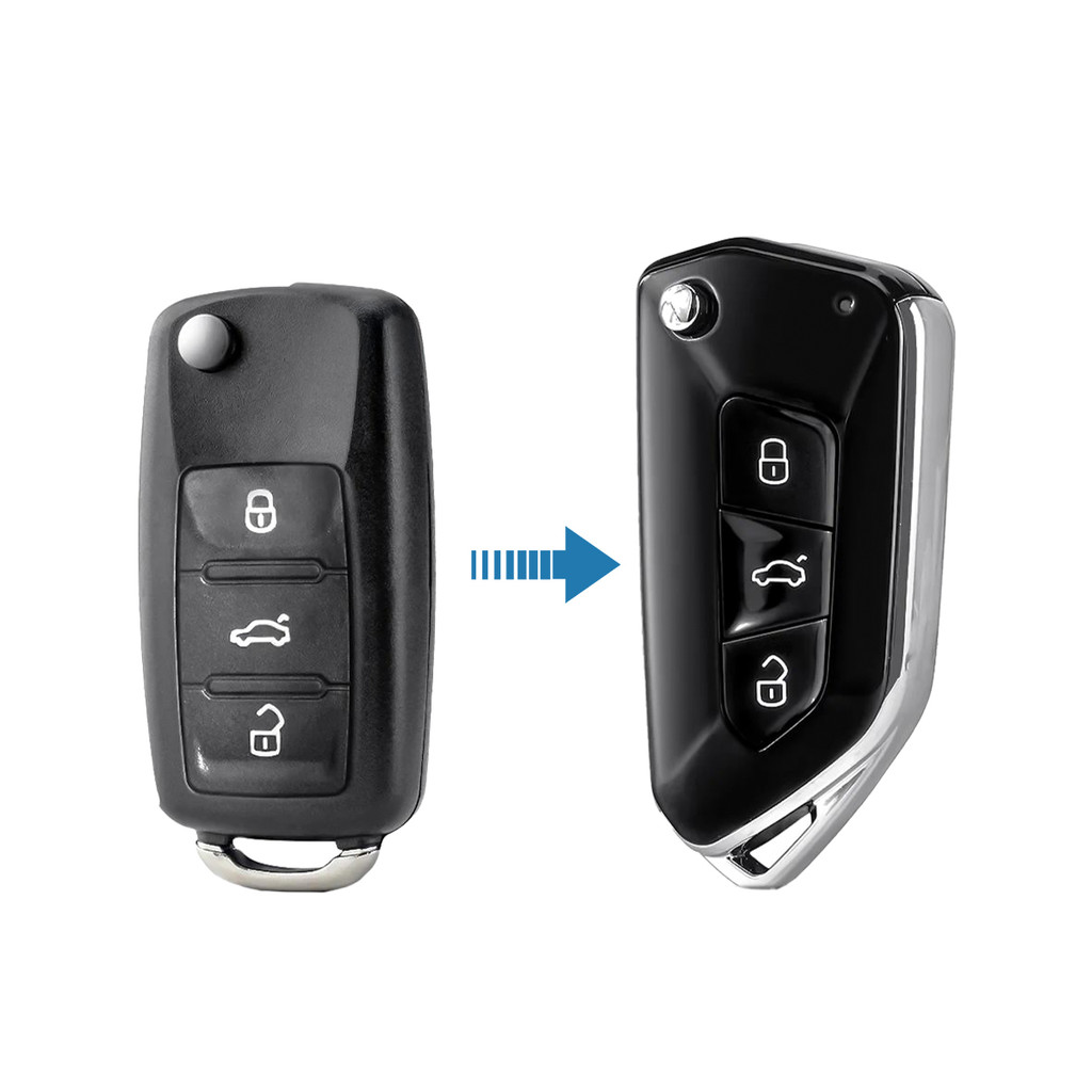 Carcaça Chave Canivete Vw Gol Up Fox Polo Jetta Tiguan Adaptação G6 3 Botões