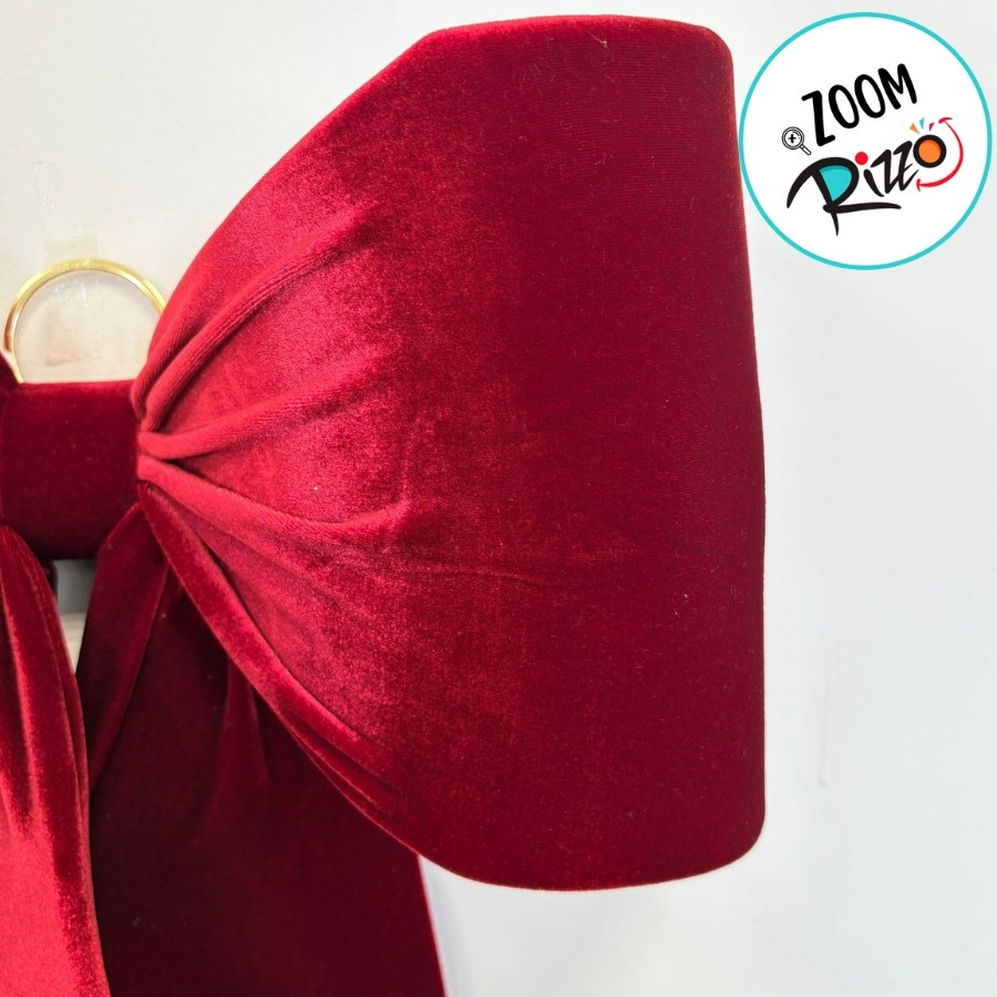 Laço Decorativo de Veludo Natal - Vermelho Bordo - 20cm - 1 unidade - Rizzo · foto 2