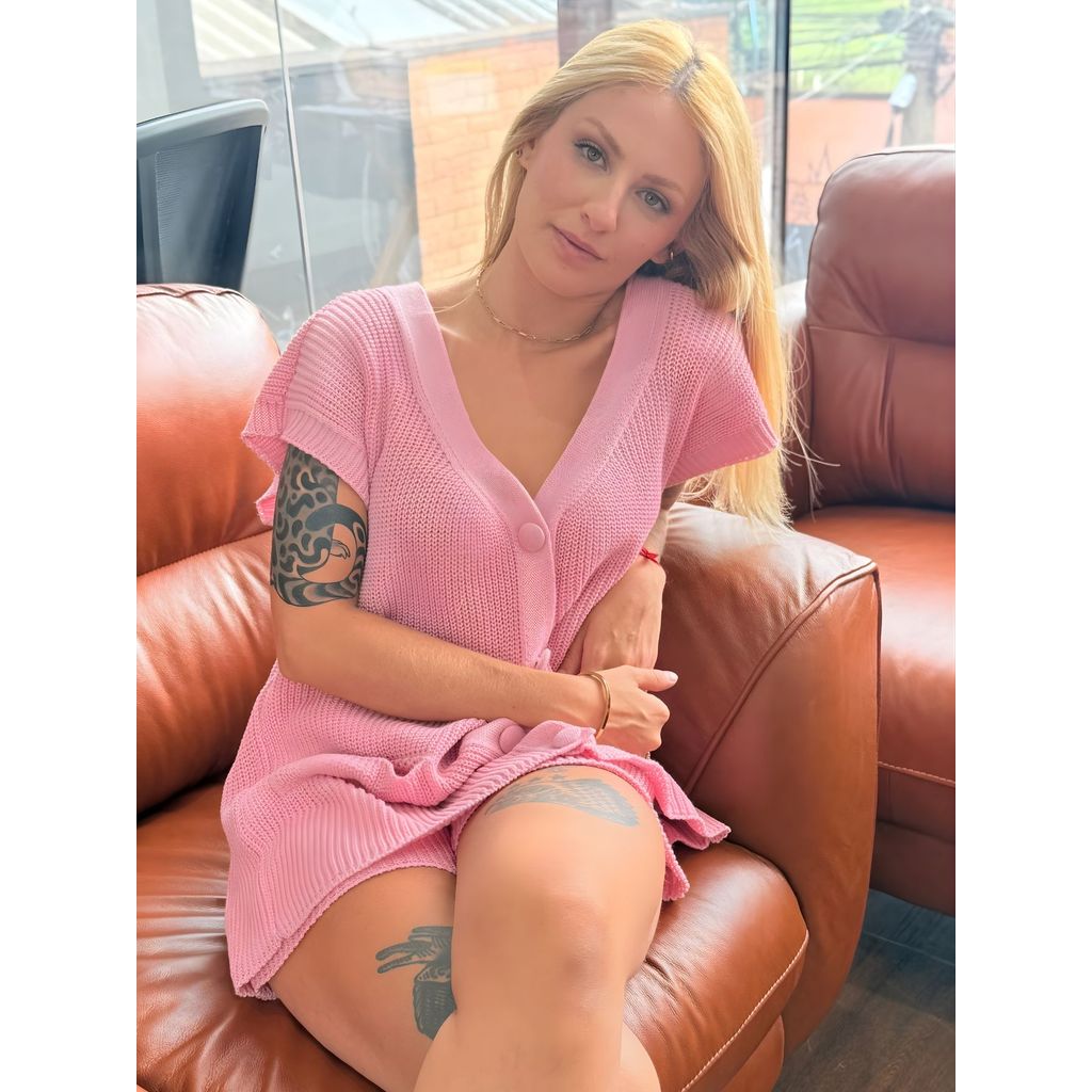 Conjunto Tricot Feminino - Blusa Botonada e Short - Conforto e Elegância em Oferta na Shopee