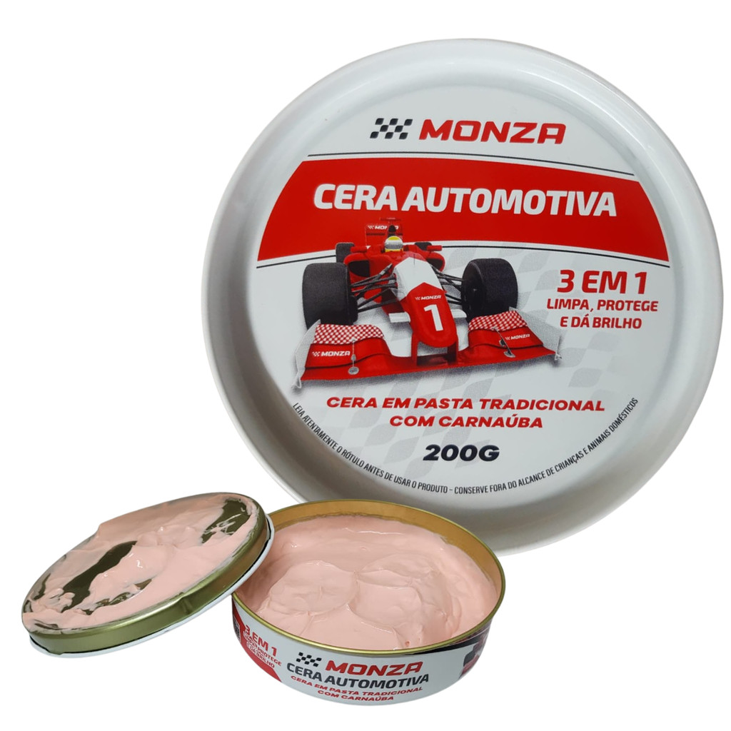 Lata Cera Automotiva Monza Pastosa Tracidional 200g Brilho Intenso Proteção Pintura C/ Carnaúba em Oferta na Shopee