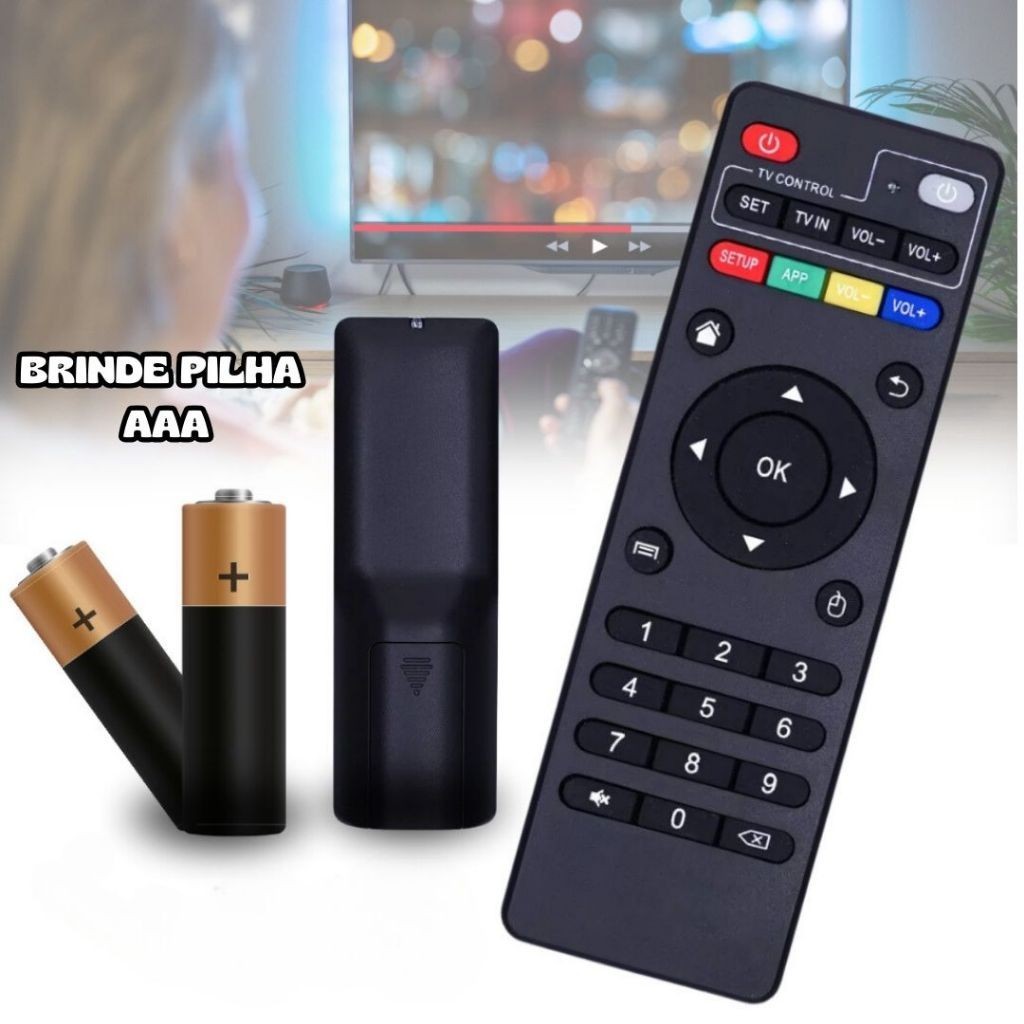 Controle Remoto Universal TV Smart LED 4K Botões Inteligentes Box Completo Pilhas.