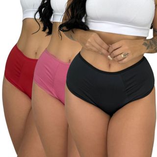 Kit 3 Calçola Feminina Pós Parto Modeladora Cintura Alta Calcinha Gestante Conforto Segura Barriga em Oferta na Shopee