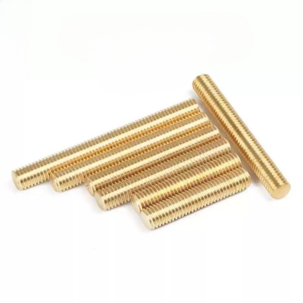 Barra Roscada Total em Latão M2~M16 Haste Rosqueada Condutiva Elétrica Industrial 【QIAOZHI-B1】