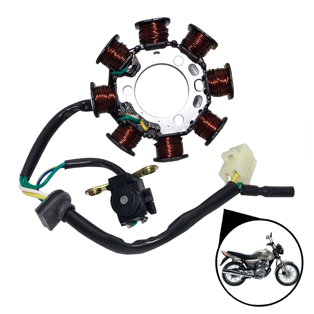 Estator Magneto Gerador Energia Honda Cg Titan 150 2004 2005 2006 2007 2008 Es Ks Esd Bobina Pulso