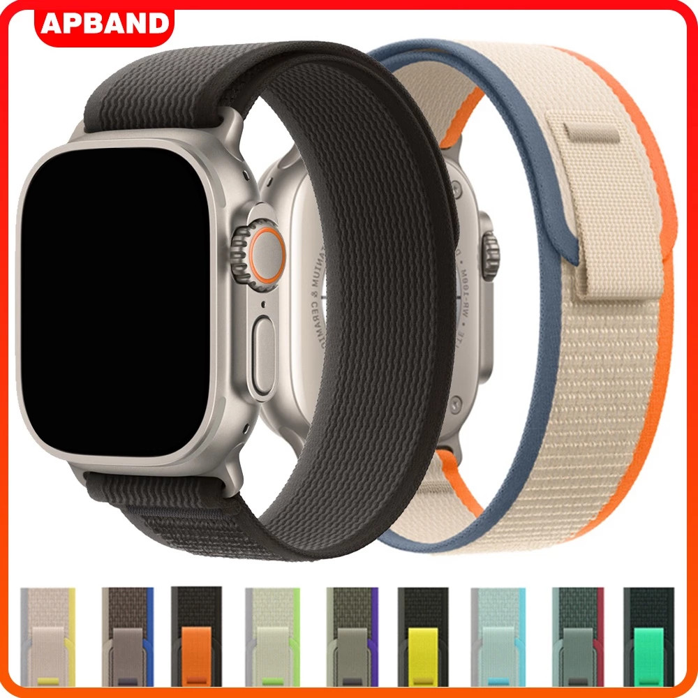 Pulseira Nailon Para Relógio Smartwatch IWatch Apple Watch Ultra 3 2 Series 11 10 9 8 7 SE 3 2 49 46 45 41 44 42 38mm