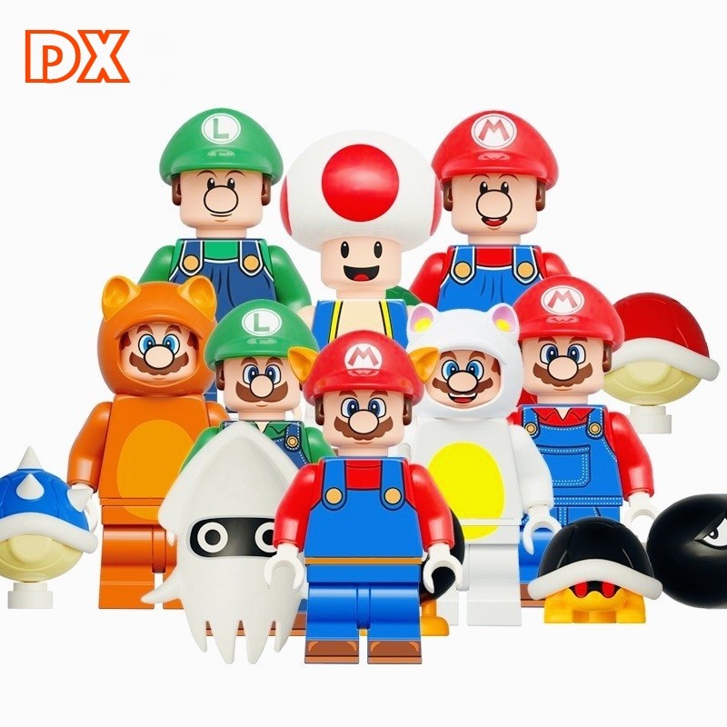 Super Mario Brothers Luigi Kinopio Yoshi Bloco de Construção Boneca Brinquedo Educacional Infantil KD815
