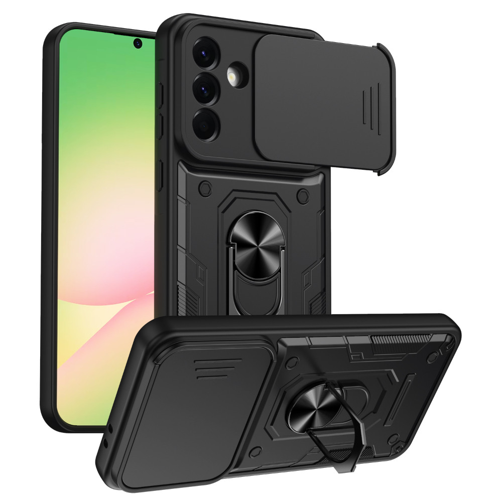 Capa De Telefone PC + TPU Para Samsung Galaxy A57 A56 A37 A36 A27 A26 A17 5G S26 Plus Ultra Com Tampa De Lente E Suporte