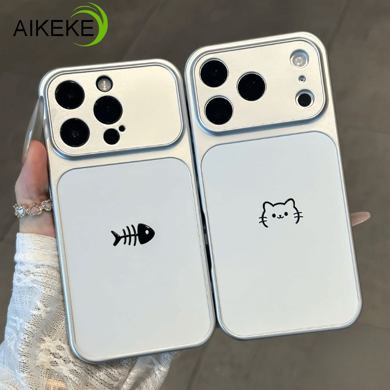 Capa De Telefone De Casal De Prata Simples Para Samsung Galaxy A27 A37 A36 M36 F36 A35 A34 A33 A32 M32 A31 A26 A25 A24 A
