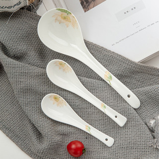 Jin Lan Yutang Bone China Novo Produto Colher Média Pequena Colher Mago de Sopa Pequena Colher de Sopa de Macarrã