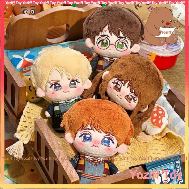 Boneco de Pelúcia Harry Potter de 10cm, Figuras de Anime, Malfoy, Luna, Hermione, Ron, Cosplay, Dois Brinquedos de Desen