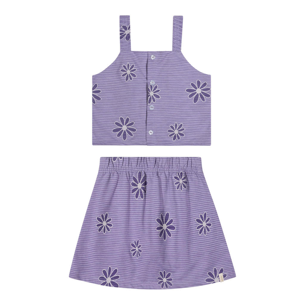 Conjunto Curto Infantil Menina Flor Elian Lilás