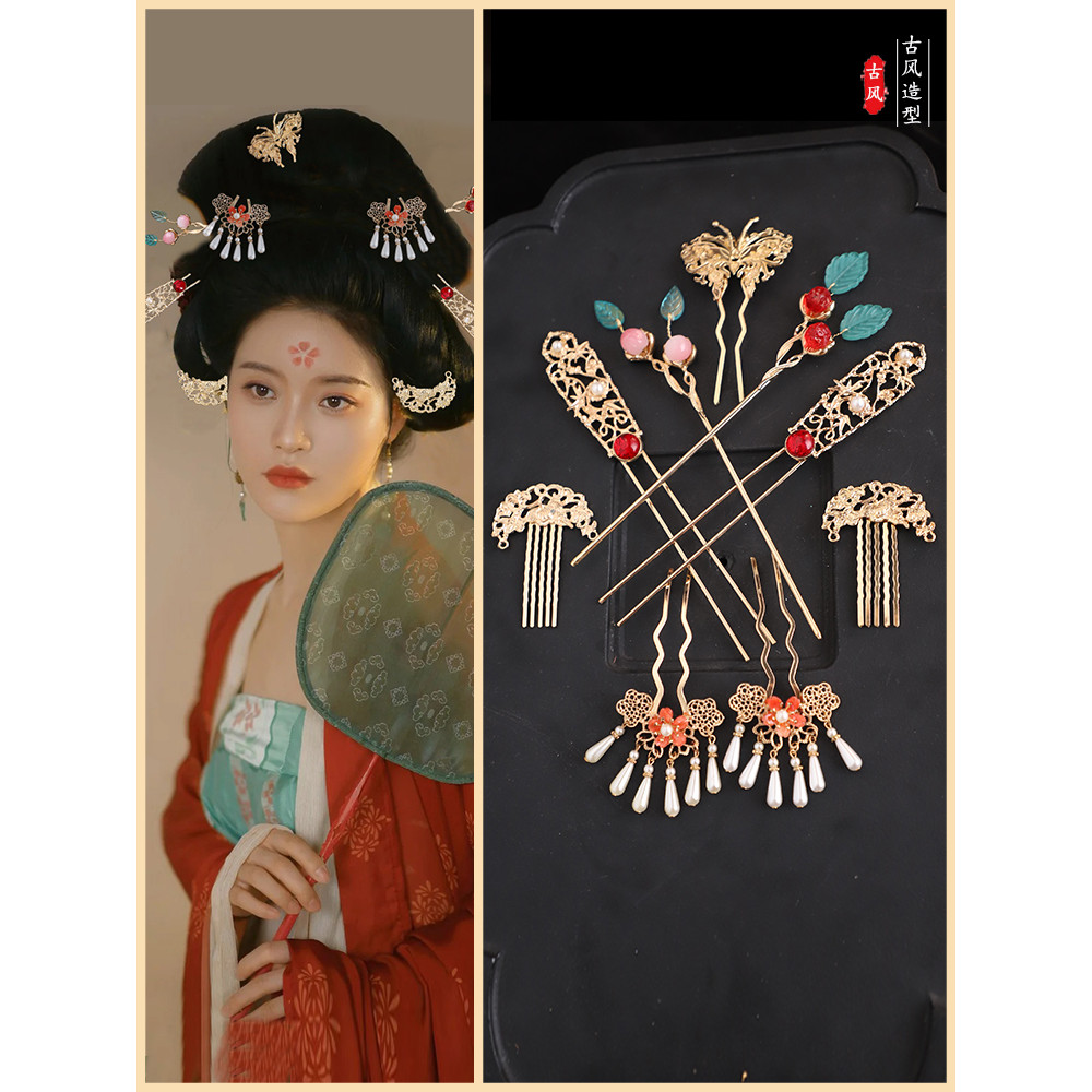 Acessórios de cabelo antigos combinação Hanfu hairpin pente de cabelo acessórios estilo Tang estilo All-Match acessórios