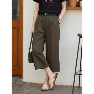 Moda simples all-match Casual all-match calças cortadas cinto feminino 2026 verão novo estilo colorido calças retas