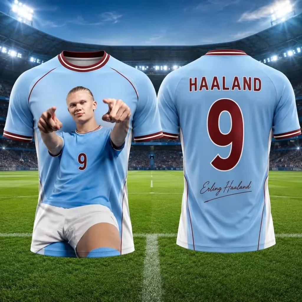 26 Verão Nova Camiseta Masculina Noruega Haaland No . 9 Respirável Secagem Rápida Esportes Ao Ar Livre E Lazer Crianças