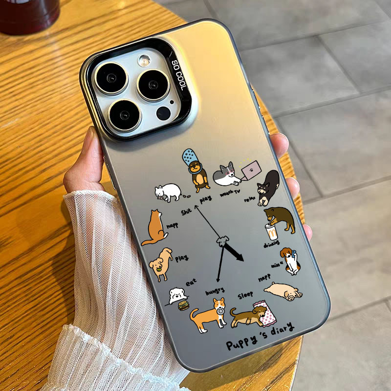 Invólucro Para Samsung A73 A72 A71 A53 A52 A33 A32 A23 A22 A21S A20S A13 A12 A10 Caso De Telefone Luxuoso Relógio Cão Ca