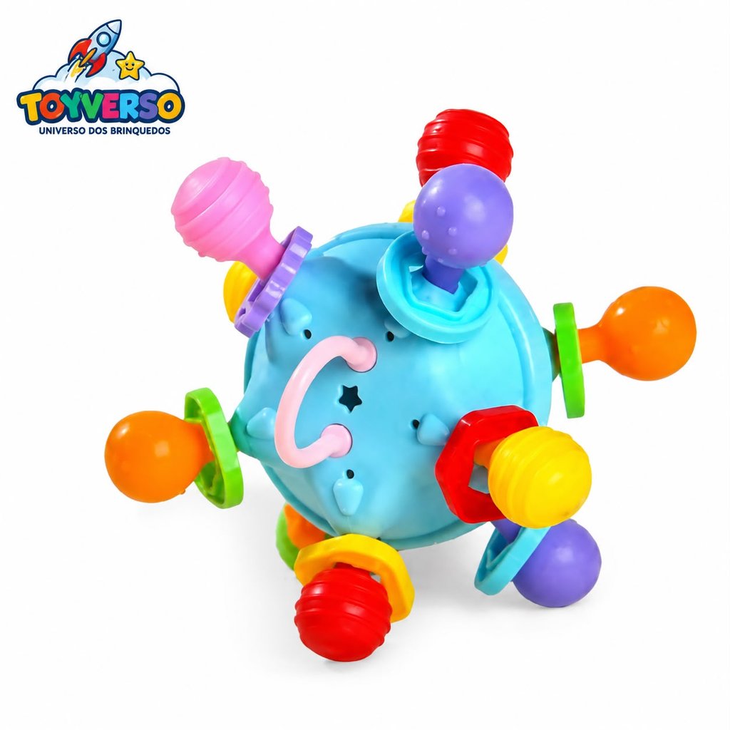 Mordedor Chocalho Massageador Terapêutico Em Silicone, Bebê de 0 a 3 anos Infantil Colorido Brinquedo - Envio Full