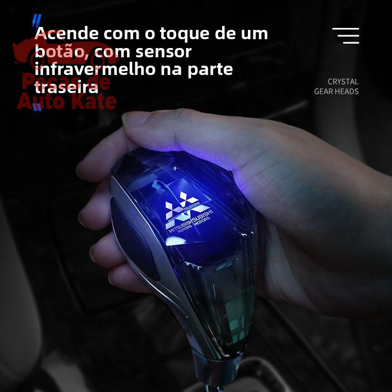 Manopla de Câmbio Luminosa Importada para Mitsubishi Outlander, Modificada com Cabeça de Câmbio de Cristal WUHP