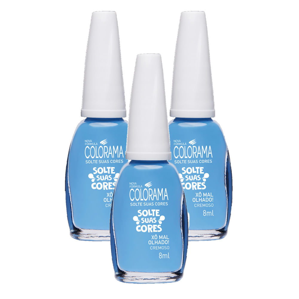 Kit 3 Esmalte Colorama Solte Suas Cores Xô Mal Olhado! 8ml