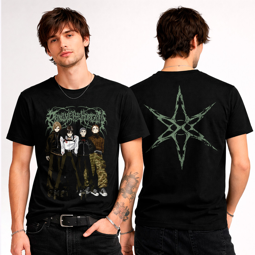 Camiseta Algodão Unissex Bring Me The Horizon Personagens Anime FC Camisa Masculina & Feminino