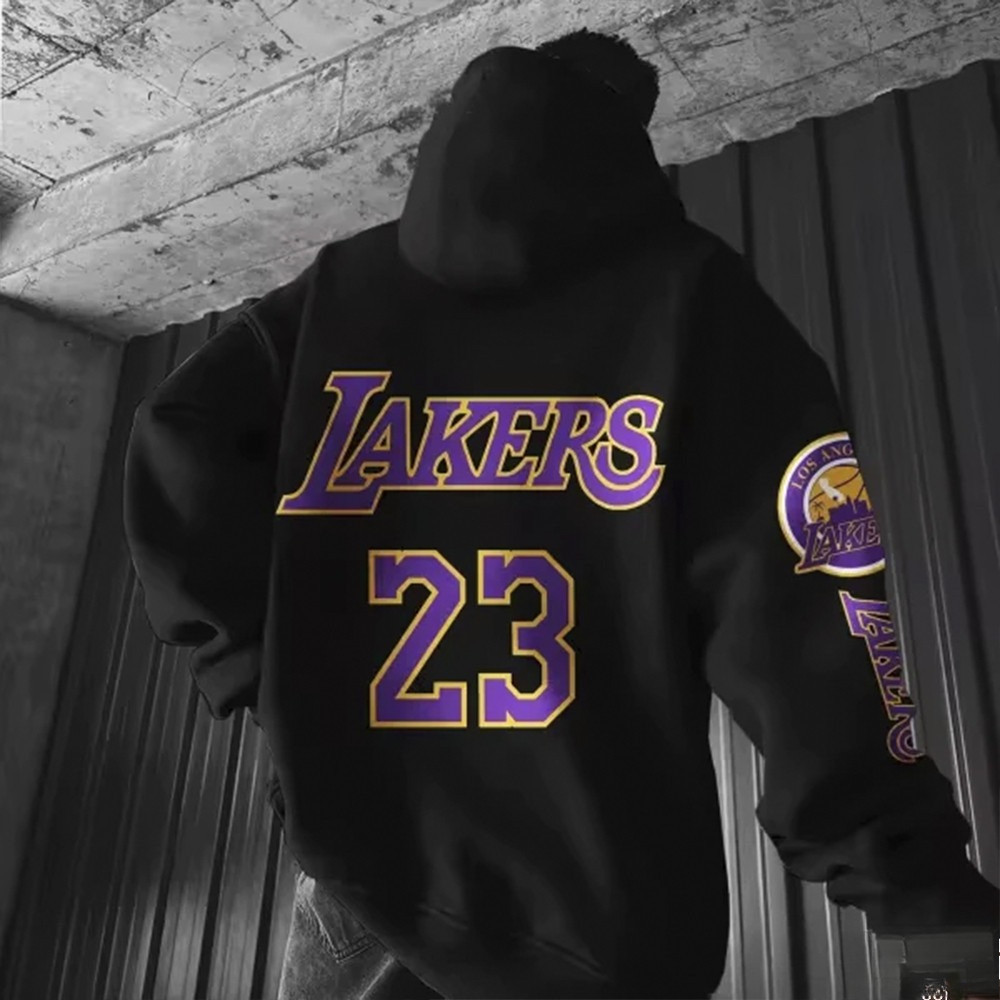 Moletom Canguru Premium Flanelado Algodão Confortável Estampado Basquete LA Streetwear Unissex