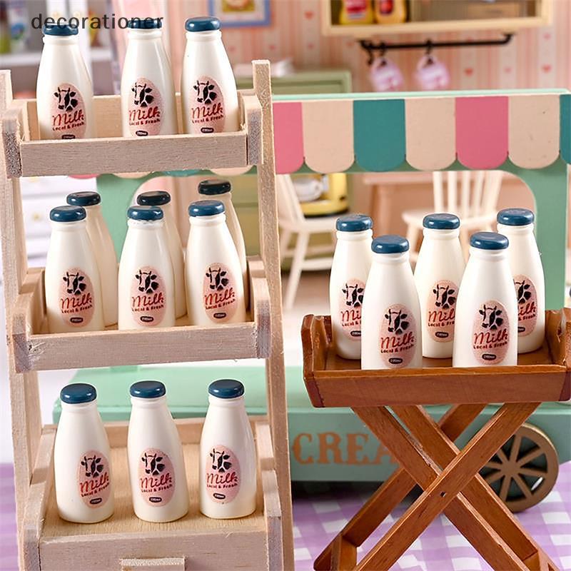Decorador 5/10 Pçs Modelo De Comida Em Miniatura Brinquedo Garrafa Leite Bebidas Acessórios Casa De Bonecas Crianças Coz