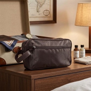 Necessaire Masculina Viagem Estojo Espaçoso Produtos Cuidado Pessoal Zíper Frontal Separador Escova De Dentes