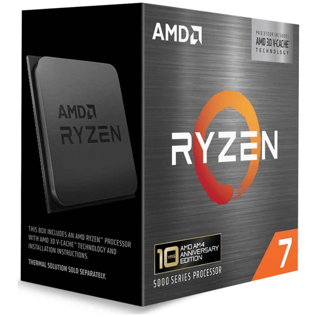 Processador AMD Ryzen 7 5800X3D 10° Aniversário, 8 Cores, 16 Threads, 4.5GHz Tur