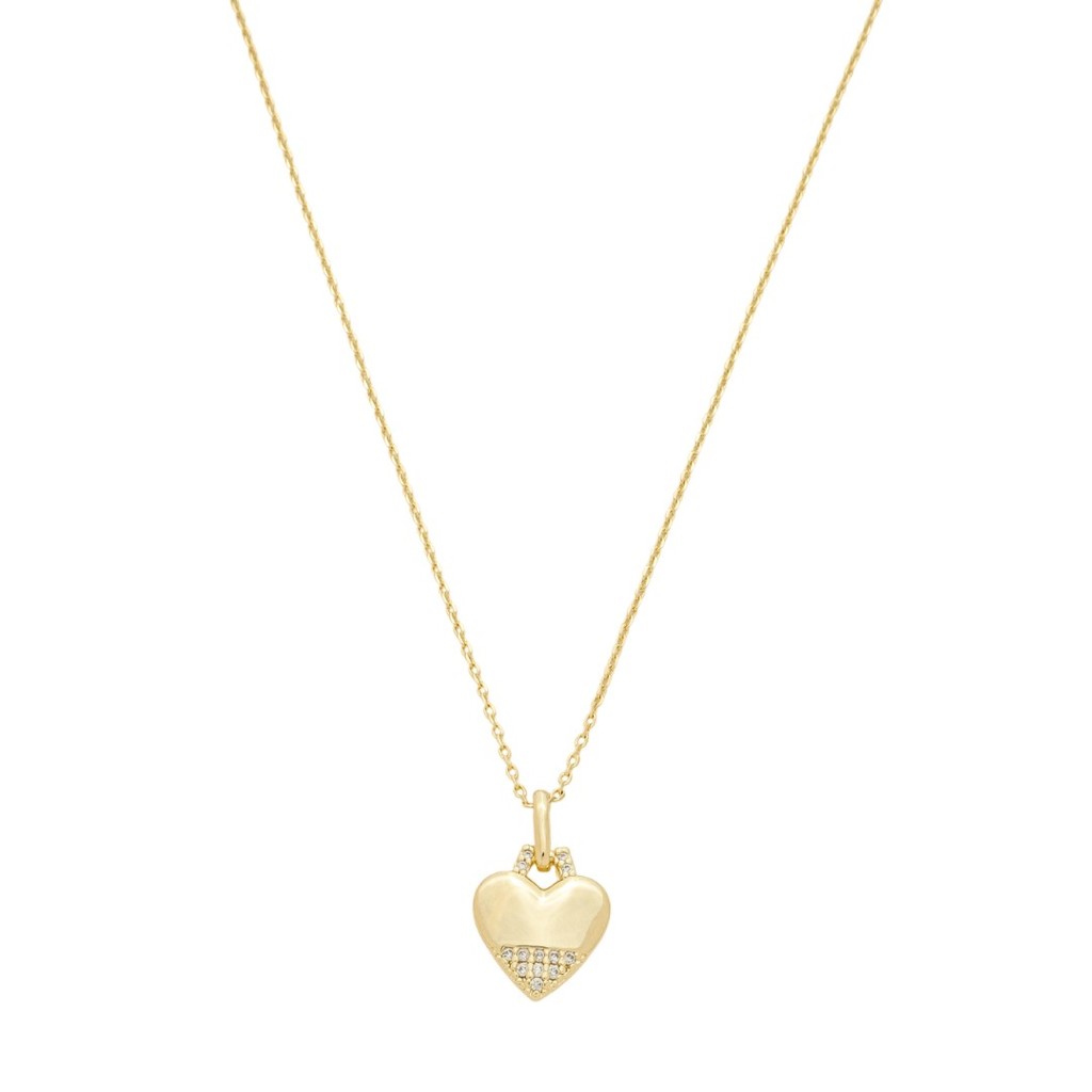COLAR CATHY PINGENTE CORAÇÃO ZIRCÔNIAS FOLHEADO A OURO 18K