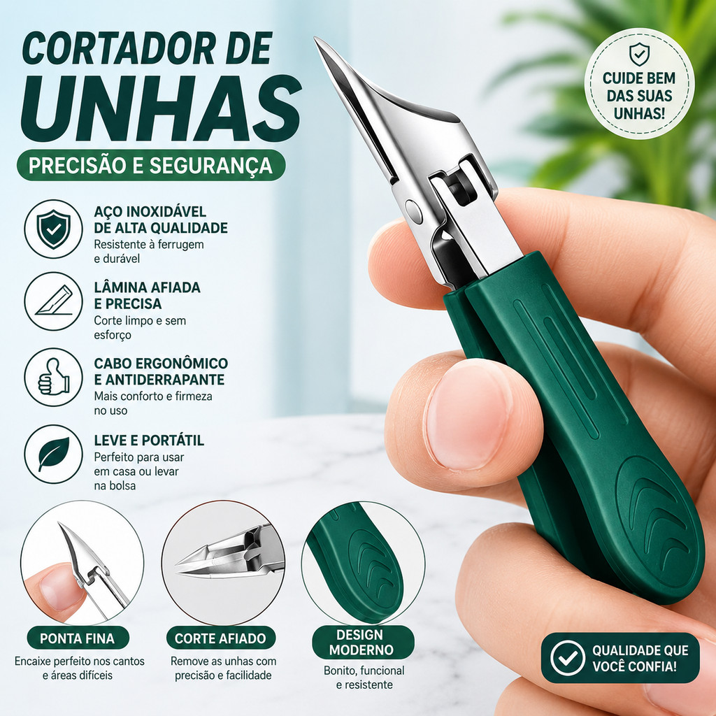 Cortador de Unhas Diagonal Afiada | Corpo inteiro à prova d'água , Design Ergonômico para Uso Diário