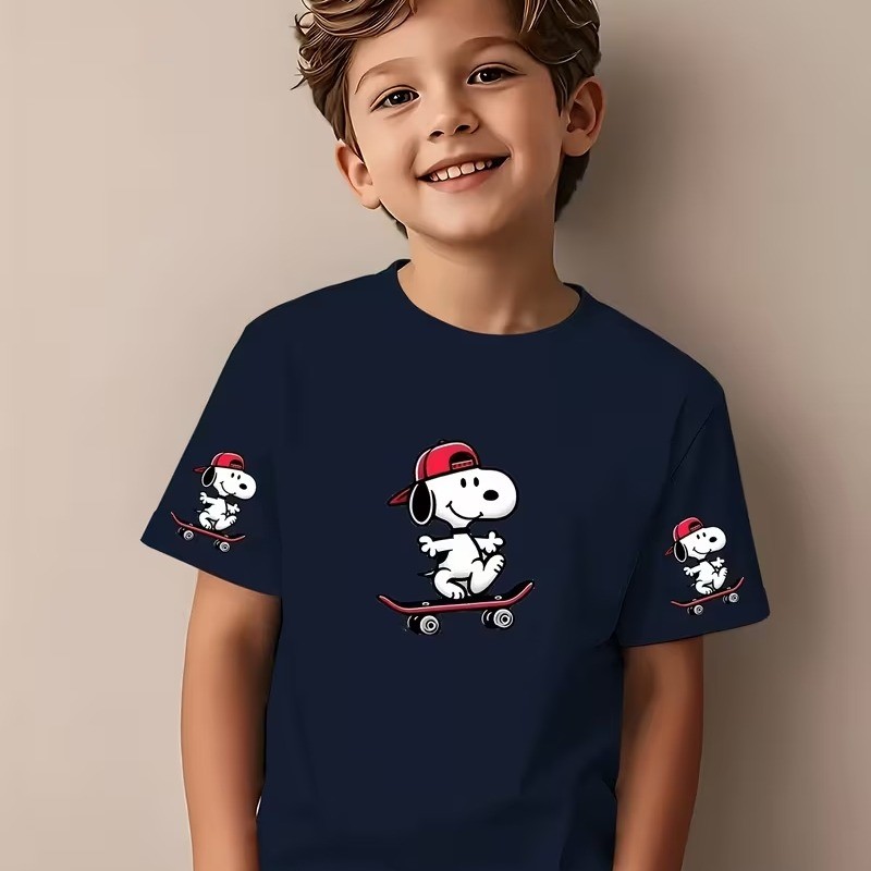 Camiseta Infantil Cachorro Skatista - Estampas Exclusivas para Crianças 100% Algodão Unissex Menino E Menina