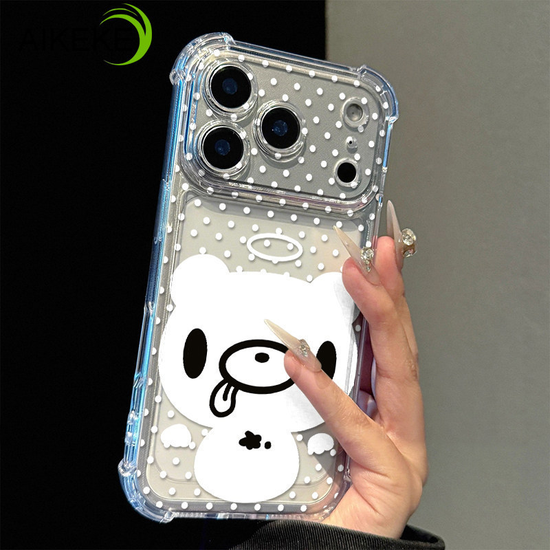 Capa De Telefone Transparente De Urso Gótico Para Samsung Galaxy A40 A36 A35 A34 A33 A32 A31 A30 A30S A27 A26 A25 A24 A2
