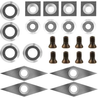 Conjunto de 24 Formões de Torno em Carboneto - 4 Formatos (Quadrado de 11mm, Ponta Redonda de 8,9mm, Redondo de 12mm, Di