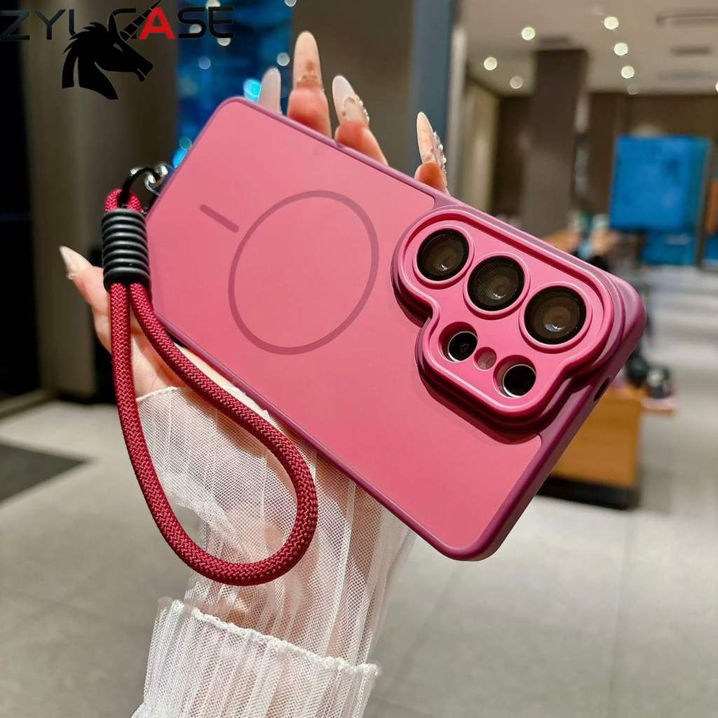 Caixa Magnética Com Cordão Para Samsung A17 A18 A16 A36 A56 A57 A37 A26 S26 S25 S24 S23 S22 Ultra Plus Capa De Lente Tot