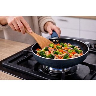 Frigideira Antiaderente Ceramica Aluminio 20cm Azul Resistente Cozimento Saudavel Facil Limpeza Leve Moderno