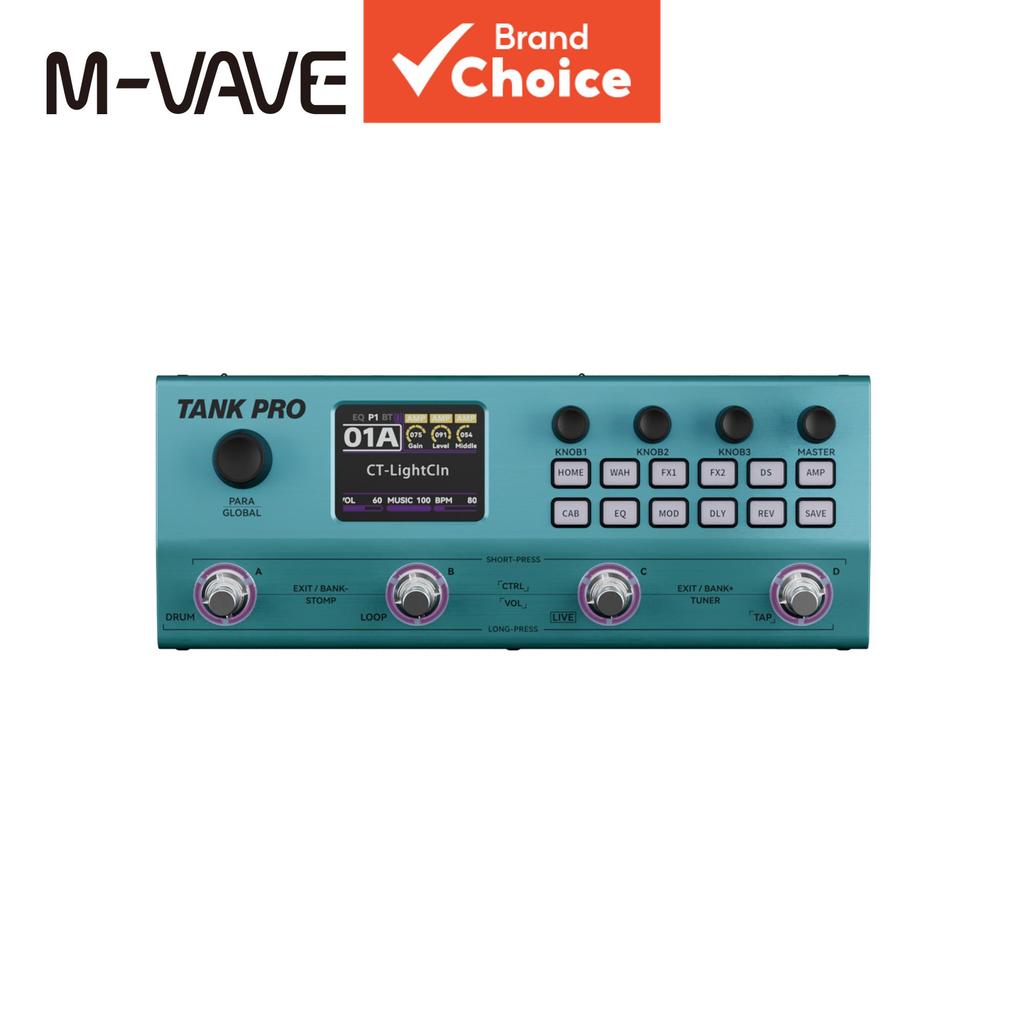 M-VAVE TANK PRO ANN pedal de modelagem com looper e máquina de bateria, compatível com sistema sem fio de guitarra,