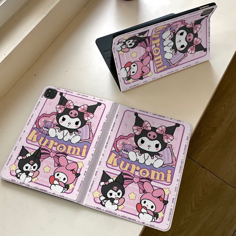 Capa Capinha Fofo Kuromi para Tablet Samsung Galaxy Tab S6 Lite  A9PLUS S9 S10 FE PLUS+ CASE Slot para Caneta