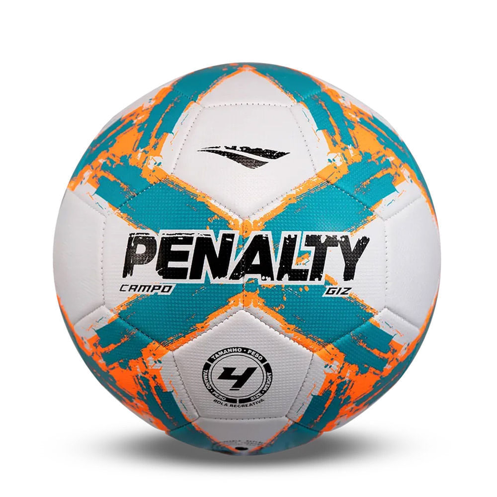 Bola Futebol Campo Penalty Giz N4 Pu Super Soft Branco/Verde