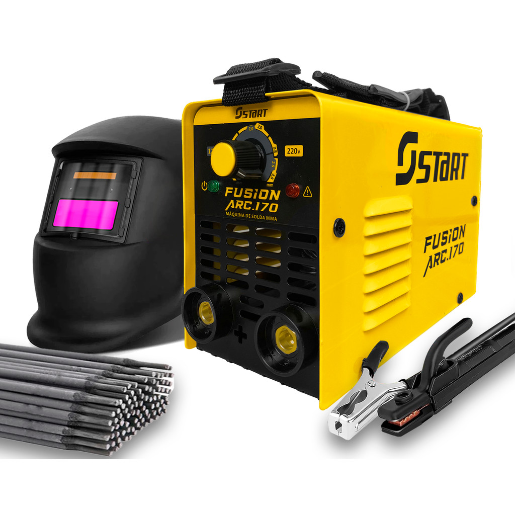 Kit Maquina Inversora De Solda Mma/tig 110/220v Bilvolt + Mascara E Eletrodos