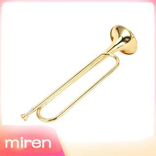 Miren.br Instrumento musical de trompete de corneta de latão com bocal removível de superfície banhada a ouro 47,5 cm