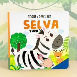 Livro Infantil Bebê - Toque E Sinta Animais Da Selva Livro Sensorial Texturas Colecionável