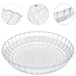 Prato Grande de Mesa Redondo PET Transparente 38 cm para Saladas Pudim e Bacalhoada
