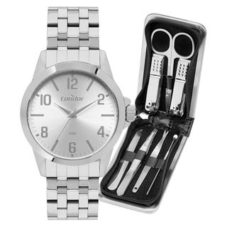 Kit Relógio Condor Masculino Dia A Dia Prata - CO2035OBO/K4K