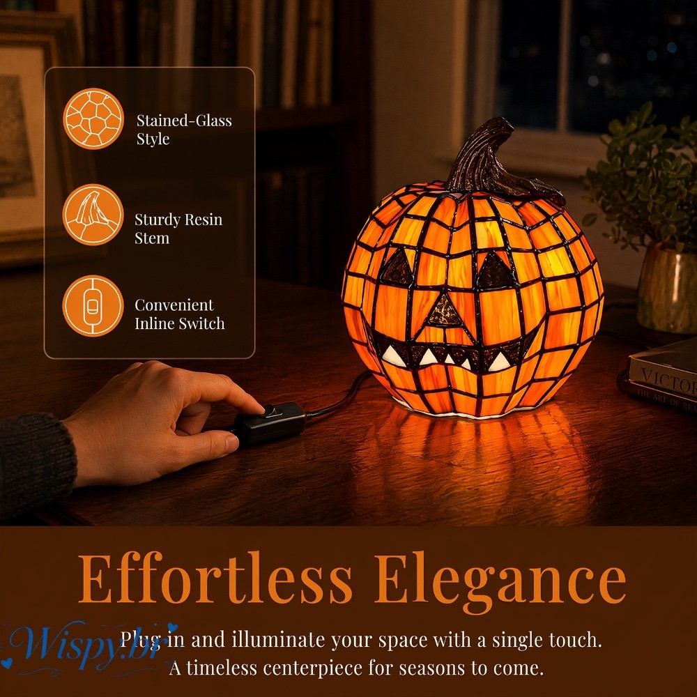 Candeeiro De Mesa De Abóbora De Halloween Ornamento Brilhante Para Lâmpada De Destaque Doméstico