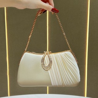 [Estoque pronto] Novo estilo celebridade elegante bolsa cravejado de diamantes jantar vestido bolsa High-End moda All-Ma