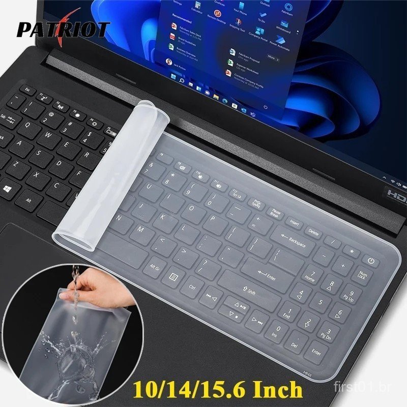 Capa Protetora Universal para Teclado de Laptop de 1014/15,6 Polegadas, Filme Protetor Ultra-fino de Silicone à Prova d'